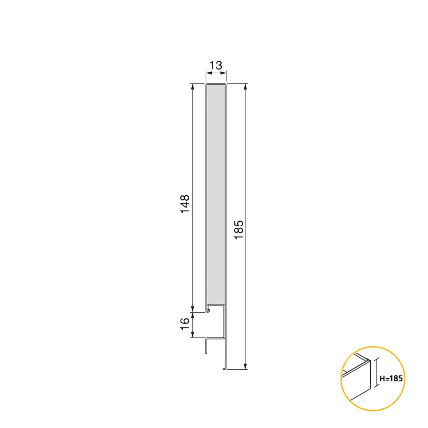 Emuca Außenschublade Concept 30Kg Höhe 185mm Tiefe 500mm Stahl Anthrazitgrau_4