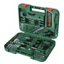 Bosch Werkzeugkoffer Advanced, 64-teilig: Werkzeug-Set mit Hammer, Schraubendreher, Zangen, Wasserwaage uvm.