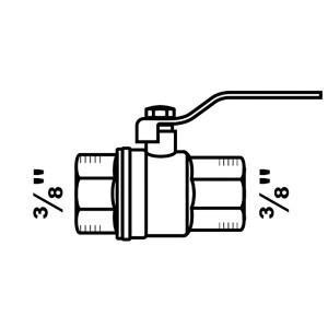 Abbildung eines Kirchhoff Kugelhahns 15 mm (3/8 IG) aus Nickel.