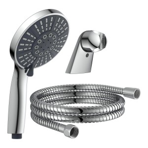 Schütte Handbrause-Set Adria Chrom mit Brausekopf, Halterung und Schlauch.