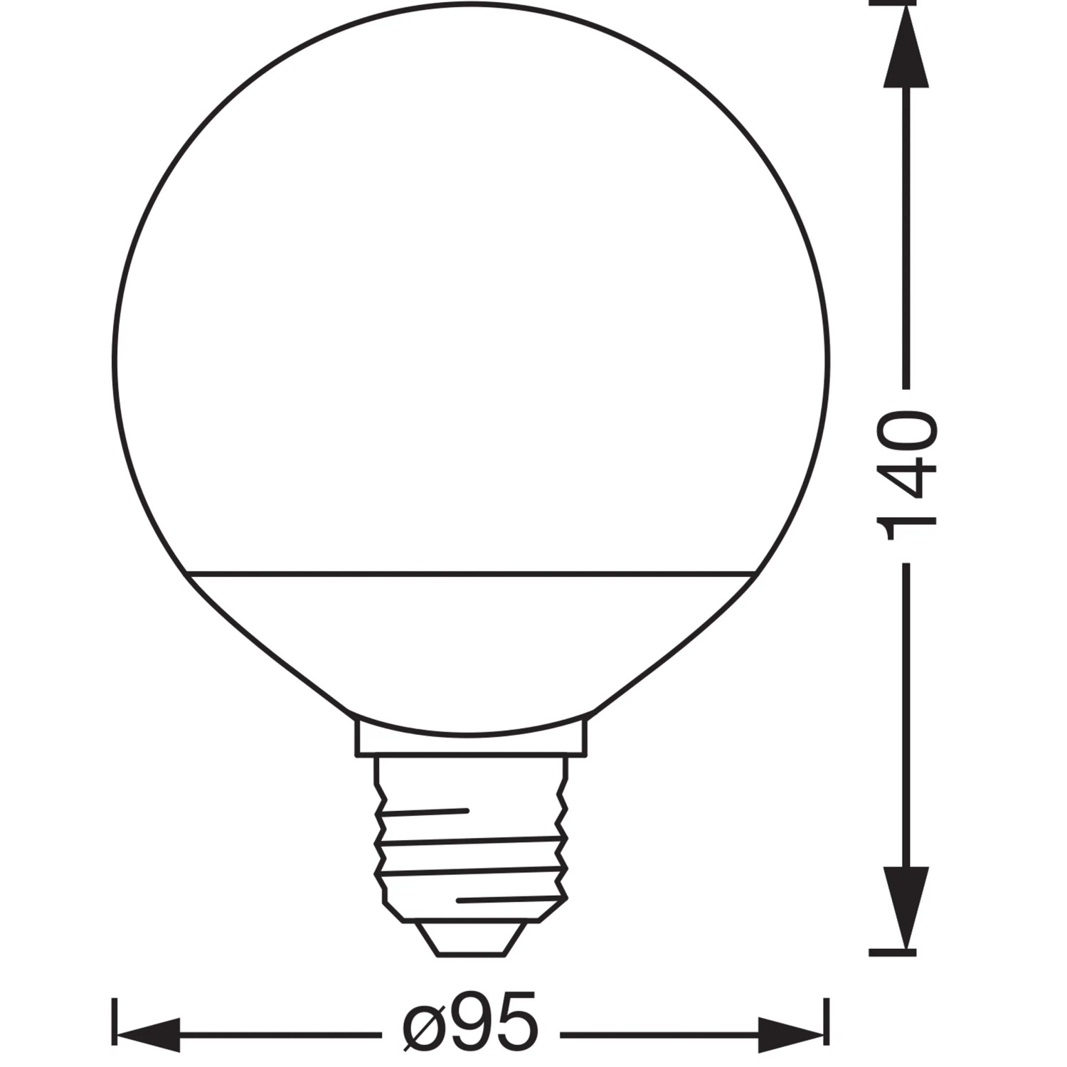Osram Matter Leuchtmittel E27 Globeform G95 Dimmbar 14 W 1.521 lm 14 x 9,5 cm_4