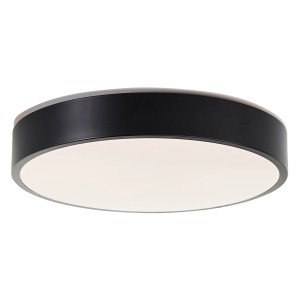 Smarte LED-Deckenleuchte Vadin, schwarz/weiß, Ø 33cm. Moderne Lampe mit einstellbarer Lichtfarbe und Fernbedienung.