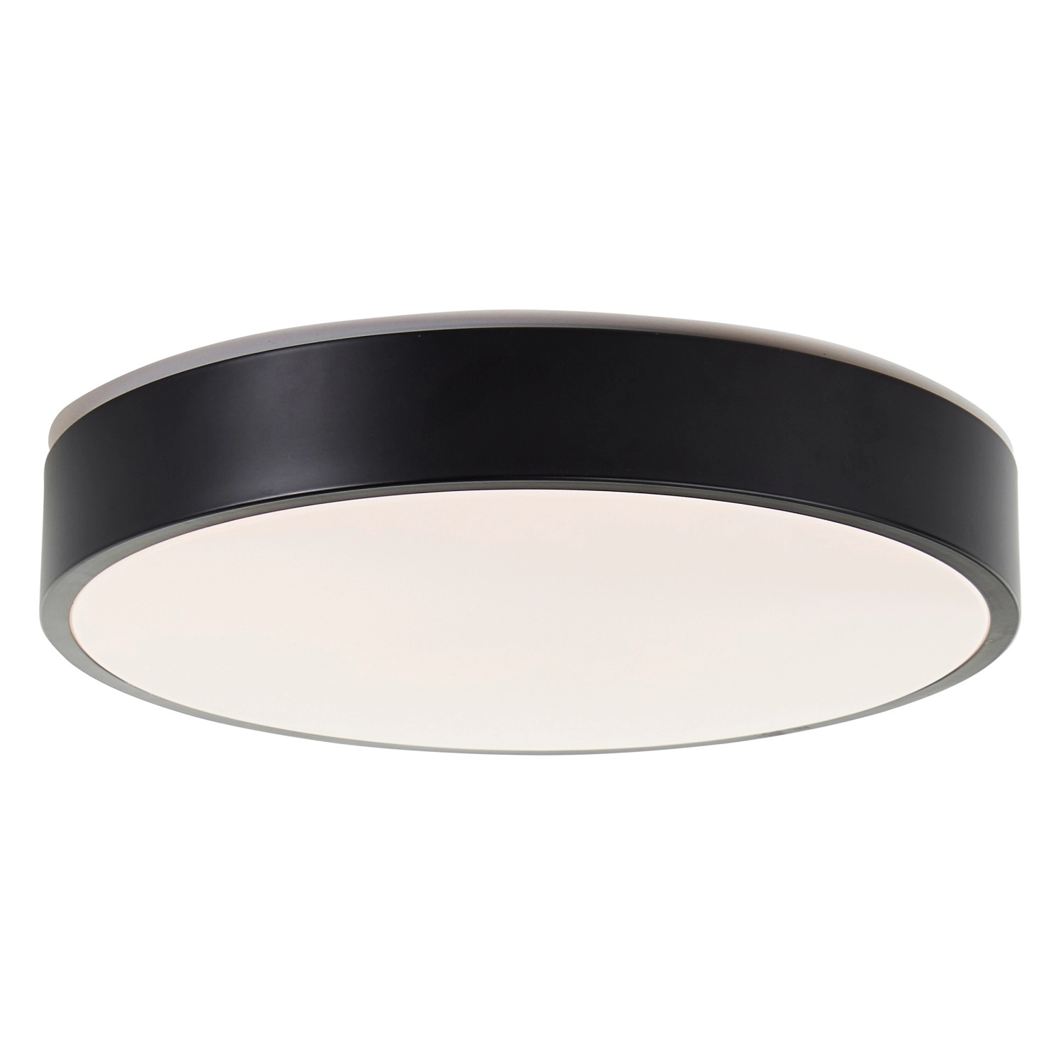 Smarte LED-Deckenleuchte Vadin, schwarz/weiß, Ø 33cm. Moderne Lampe mit einstellbarer Lichtfarbe und Fernbedienung.