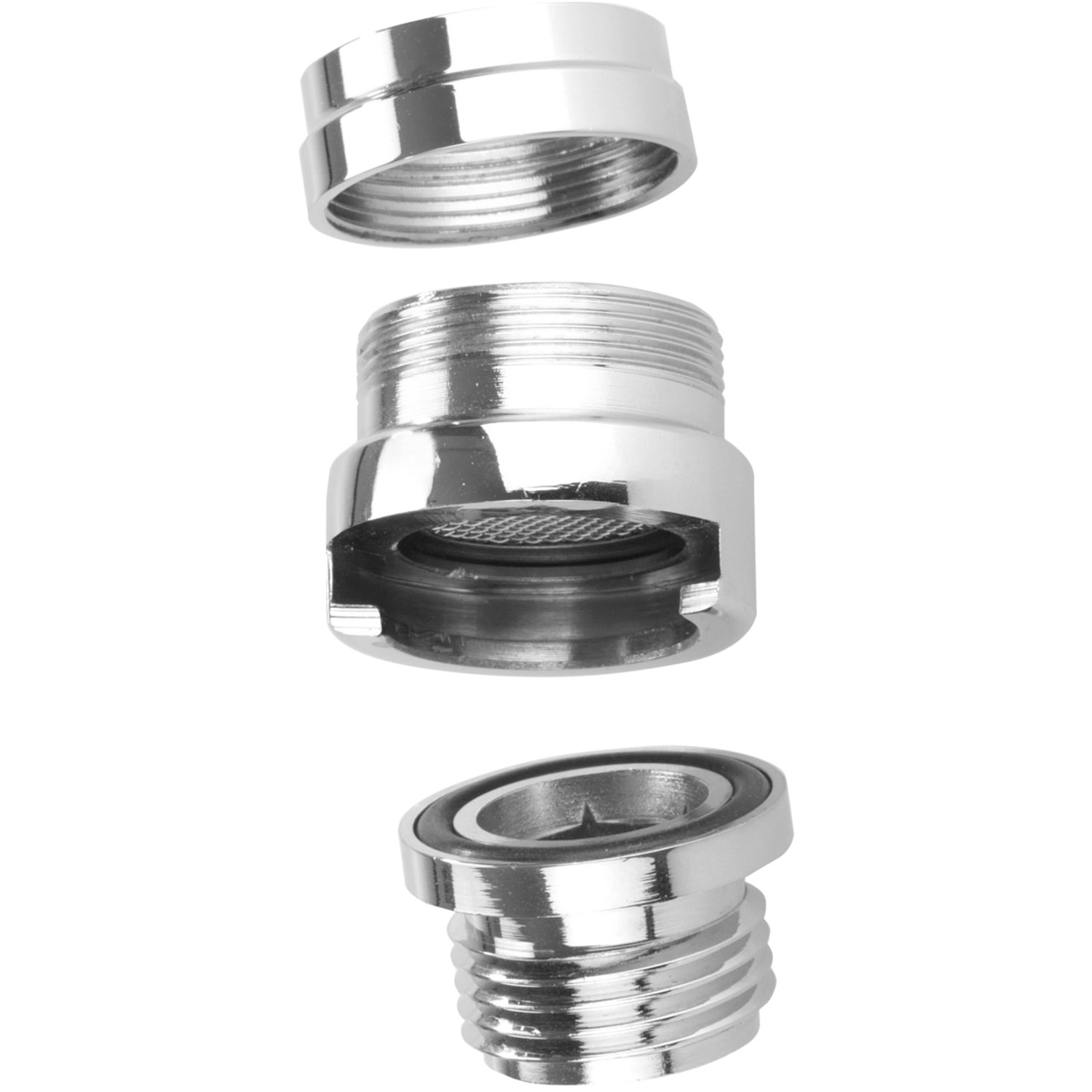 Wenko Waschbeckendusche Chrom Adapter für Waschtischarmatur, Detailaufnahme.