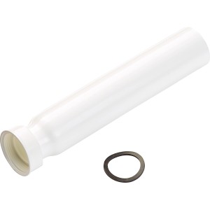 Weißes Verlängerungsrohr (44,8 mm) für Siphon, 25 cm lang, mit Dichtungsring.