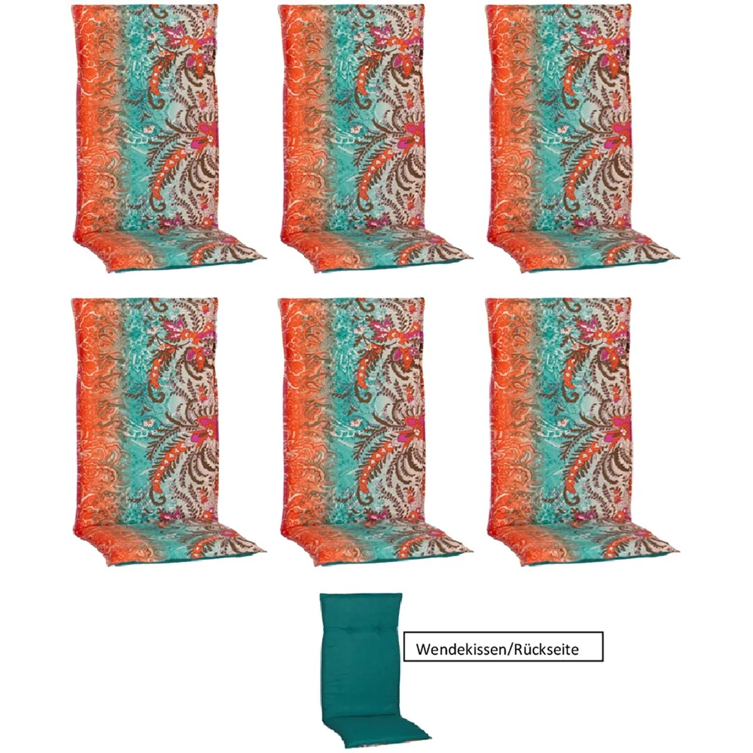 beo® 6er set texas be743 dschungel print mit vogel... Beo Sitzauflage Hochlehner Gera 6er-Set Türkis kaufen bei OBI