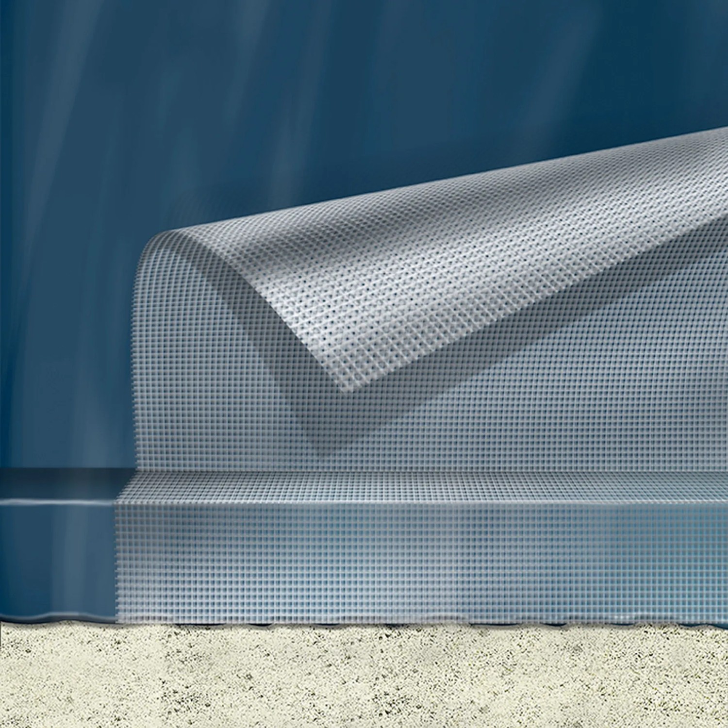 Anwendung von MEM Express-Dicht 5 kg Bauabdichtung auf einer Wand, Detailaufnahme.