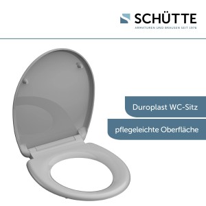 Schütte WC-Sitz Grey Duroplast mit Absenkautomatik und Schnellverschluss.
