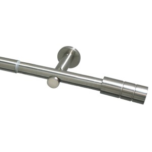 Gardinia Gardinenstangen-Set Zylinder in Edelstahloptik, ausziehbar von 100-190 cm.