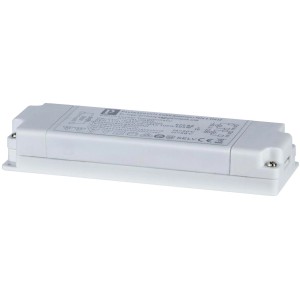 Weißer Paulmann Transformator Flat 35-105W für Lampeninstallation, elektronisch und flach.