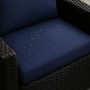 Marineblaues Gartenkissen 100x50 für Polyrattan Möbel, wasserabweisend.