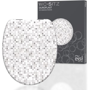 Eisl WC-Sitz Duroplast Mosaik Grau mit Absenkautomatik, Mosaikmuster.