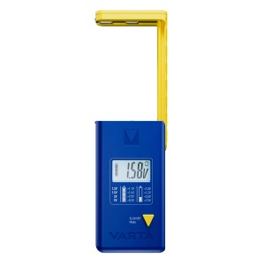 Varta Batterietester mit LCD-Display zur Prüfung von Batterien und Knopfzellen.
