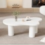 okwish Couchtisch mit Wolkenform Design Wohnzimmer 107x66x40cm Weiß_4
