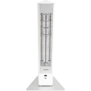 Weißer Vasner HeatTower Infrarot-Heizstrahler, 2500 W, für Terrasse & Garten.