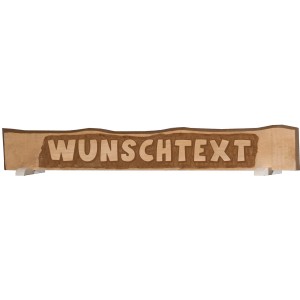 Massivholzschild mit Wunschtext (max. 12 Zeichen) für Gartenhaus-Zubehör.