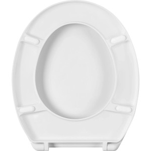 Weißer baliv Deluxe WC-Sitz Swansea aus Duroplast mit Absenkautomatik, Draufsicht.