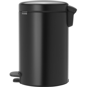 Brabantia NewIcon Treteimer, 12 l, matt schwarz. Kompakter Mülleimer mit Pedal.