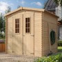 Timbela Holz-Gartenhaus M343C 3,53 m² mit kleinen Fenstern ohne Boden_4