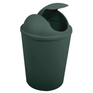 Dunkelgrüner MSV Kosmetikeimer Ako mit Schwingdeckel, 5,5 Liter Fassungsvermögen.