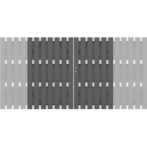 Sichtschutzzaun Tor Jumbo WPC Anthrazit-Aluminium 98 cm x 179 cm