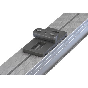 GS Terrassenclip Base schwarz mit Alubohrschrauben zur Dielenbefestigung auf Aluminium-Unterkonstruktion.