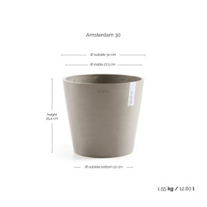 Ecopots Pflanztopf Amsterdam Braungrau 30 cm