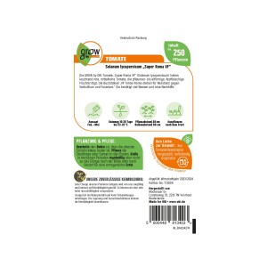 Samentüte GROW by OBI Tomaten Super Roma VF. Italienische Tomatensorte für Saucen und Konserven.