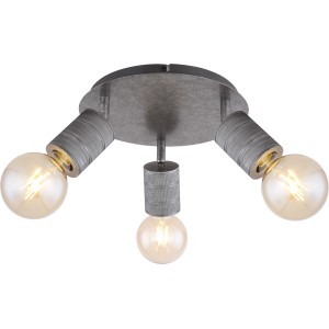Silberner Globo Strahler Freddy, 3-flammig, 280x160mm. Deckenleuchte mit drei E27 Fassungen.