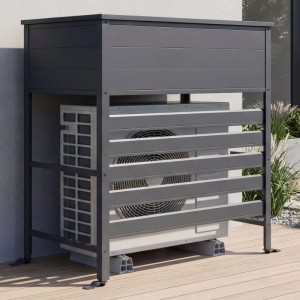 Anthrazitfarbene MCW Aluminium Verkleidung für Klimaanlage/Wärmetauscher, 110x96x43cm.