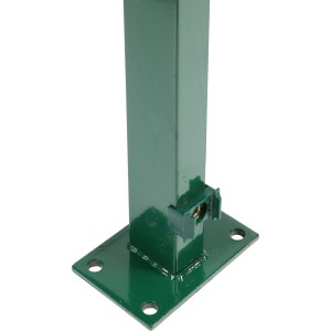 Grüner Zaunpfosten 89 cm mit Bodenplatte für Zaunbau & Sichtschutz.