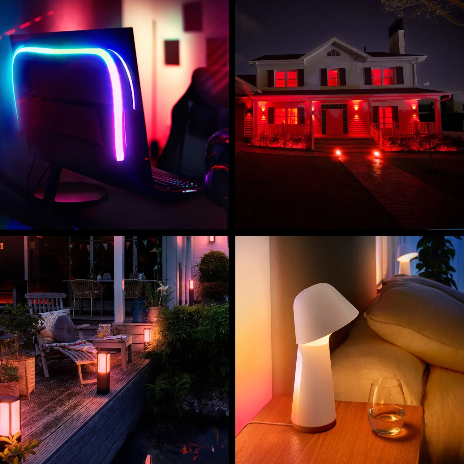 Philips Hue GU10 Leuchtmittel 2er Set in verschiedenen Anwendungsszenarien.