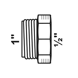 Kirchhoff Reduzierstück, verzinkt, 33,3 mm x 18,7 mm, Temperguss-Fitting für Sanitärinstallation.