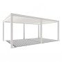 Weißer Weide Deluxe Plus Pavillon 4x6m aus Aluminium mit elektrischem Lamellendach für Terrassenüberdachung & Sonnenschutz.