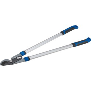 LUX Bypass Astschere mit Aluminiumgriffen und blau-schwarzen Griffstücken zum Schneiden von Ästen.