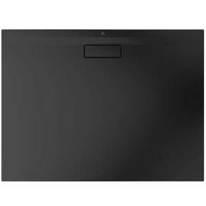 Rechteckige, schwarze Ideal Standard Duschwanne Extraflach, 120x90 cm.