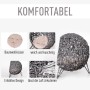 PawHut Katzenhaus aus grauem Rattan mit beigem Kissen und erhöhten Füßen. Modernes Katzenbett für Komfort.