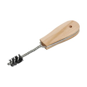 LUX Kupferrohrrundbürste 15 mm mit Holzgriff zum Entgraten von Rohren.