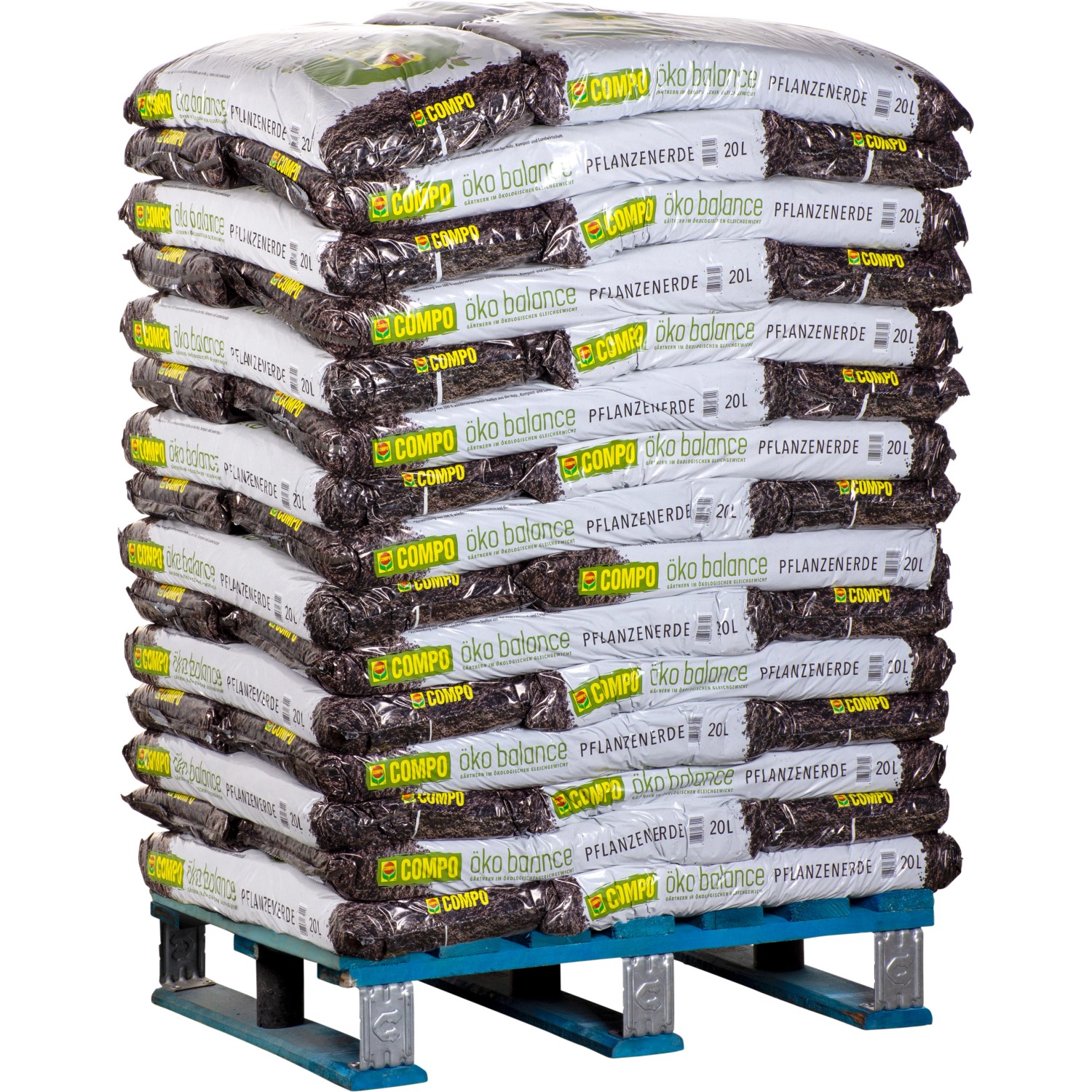 Palette Compo Öko Balance Pflanzenerde, 45 Säcke à 20L Bio-Universalerde für Garten und Balkon.