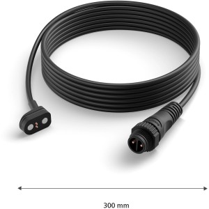 Schwarzes 3 m Philips Hue Outdoor Kabel Secure für Kameraüberwachung im Garten.