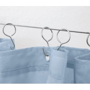 Kleine Wolke S-Haken Chrom, 12er-Set zur Befestigung von Duschvorhängen an Seilsystemen.