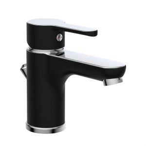 Eisl Waschtischarmatur Diziani in Schwarz-Chrom: Einhebelmischer für Waschbecken mit modernem Design.
