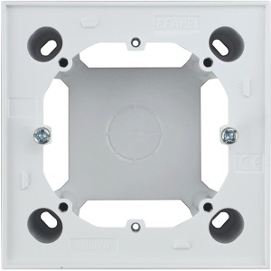 Aufputzgehäuse 1-fach Logus in Weiß, Kunststoff für Schaltereinsätze und Abdeckungen.