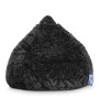 Schwarzer Sitting Point Sitzsack Fluffy, 220 l, aus Plüschstoff. Gemütlicher Boden-Sessel für Jugendzimmer.