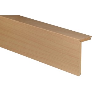 Rohrabdeckleiste in Weißbuche, 41x91x2400 mm, zur Verkleidung von Heizungsrohren.