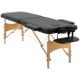Schwarzer HOMCOM Massagetisch aus Kunstleder, klappbar, höhenverstellbar, mit Kopfstütze und Holzgestell.