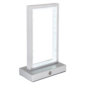 Moderne LED-Tischleuchte Samega aus Aluminium, matt, für den Außenbereich. Mit Touchdimmer.