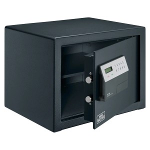 Burg-Wächter Möbeltresor Expert-Safe EXS 320 E, anthrazit, mit geöffneter Tür und elektronischem Schloss.