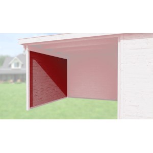 Weka Seitenwand, 21 mm, schwedenrot, für Gartenhaus Typ 126/172, Tiefe 235 cm.