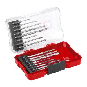 Einhell 16-tlg. Bohrer-Set für Holz, Stein, Metall in roter Aufbewahrungsbox. Vielseitige Bohrer für präzise Arbeiten.